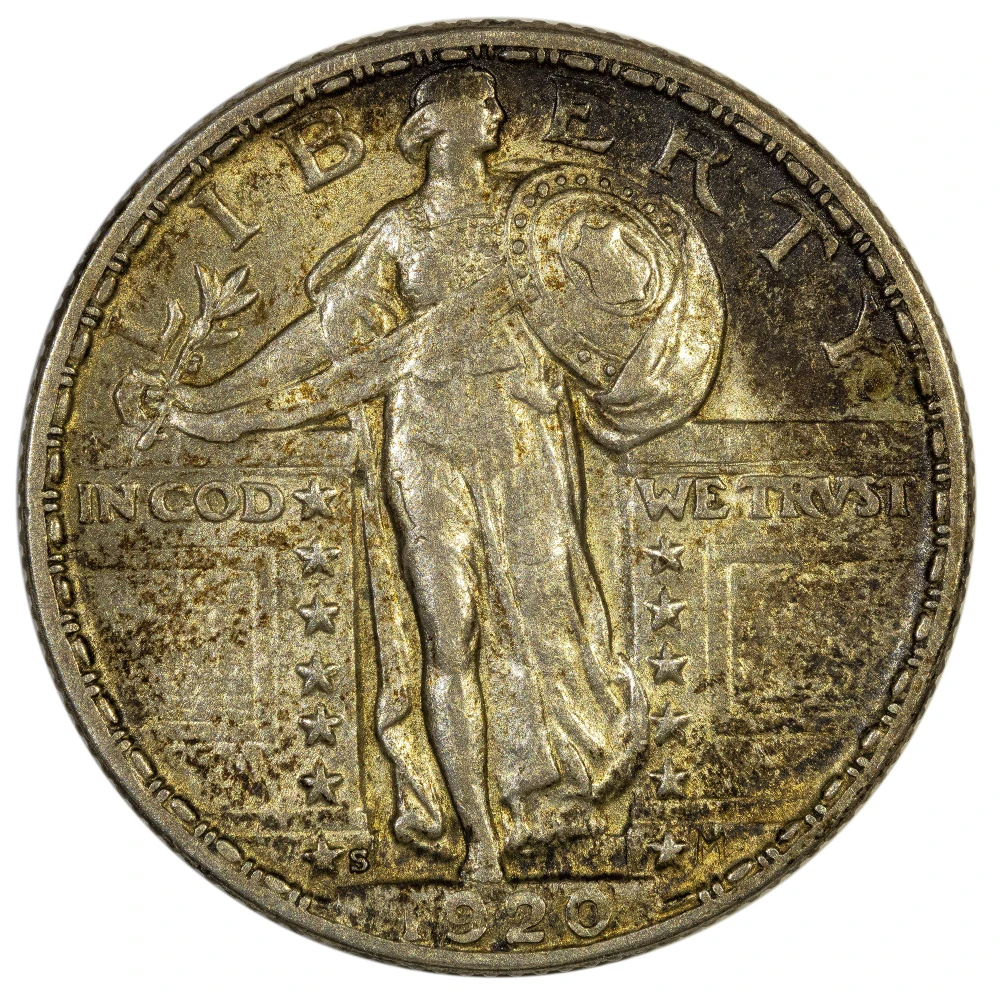 Choice AU-50+ 1920-S Standing Liberty Quarter