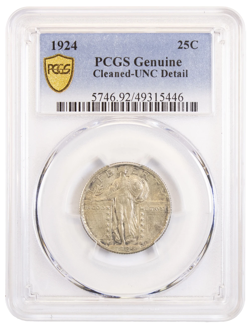 PCGS Unc Details 1924 Standing Liberty Quarter