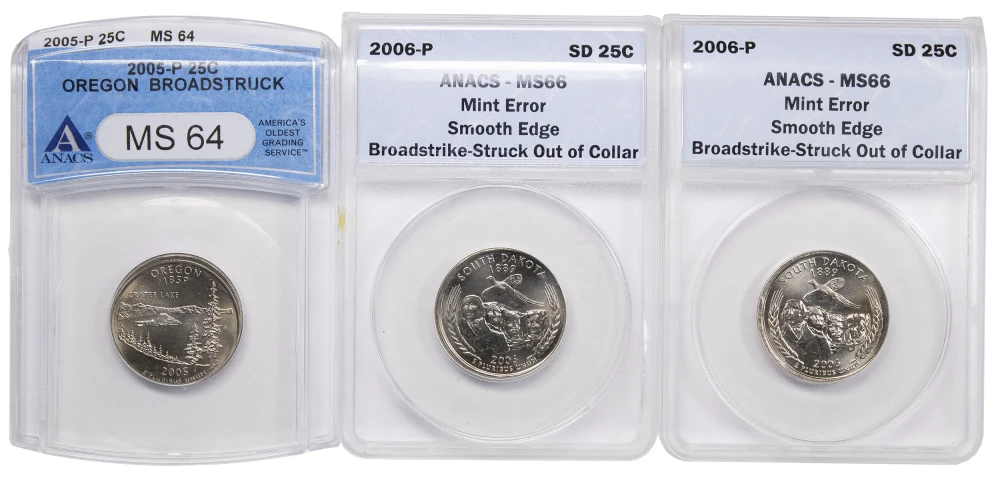 3 ANACS State Quarter Errors