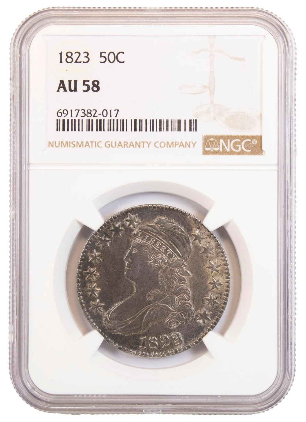NGC AU-58 1823 Half Dollar