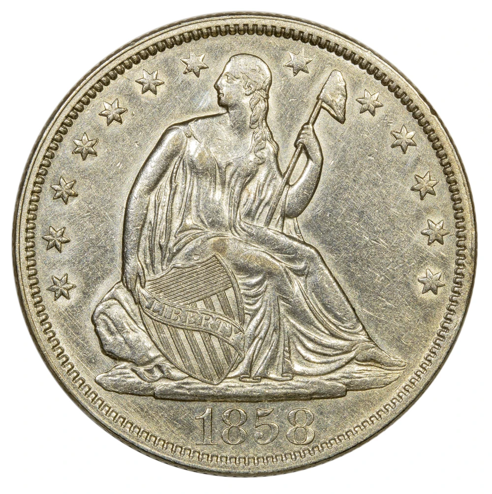 AU-50 Details 1858 Half Dollar
