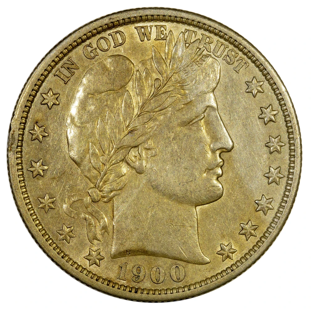 AU-58 Details 1900 Barber Half Dollar