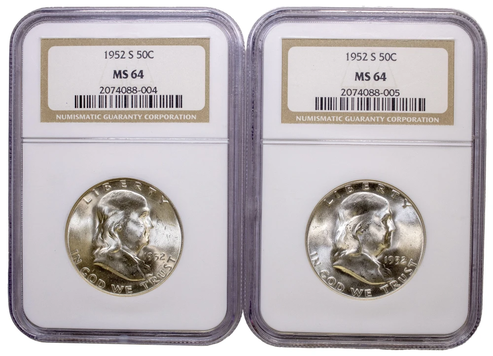 NGC MS-64 1952-S Franklin Duo