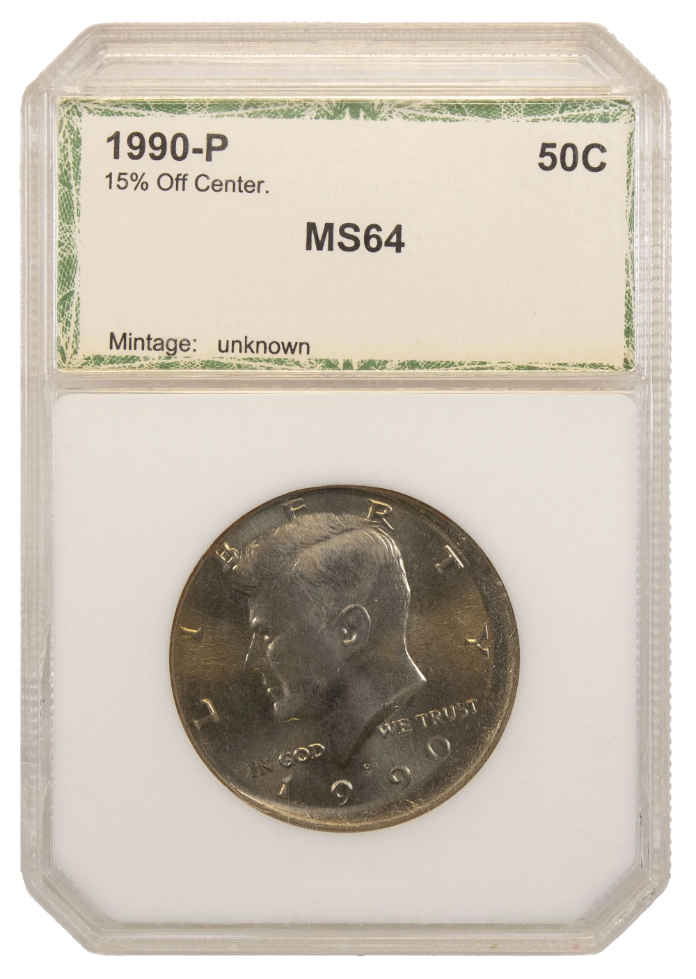 PCI MS-64 1990-P Off-Center Half Dollar