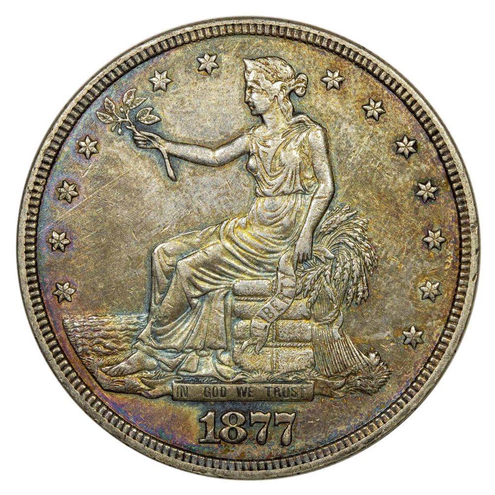 AU-50 Details 1877 Trade Dollar