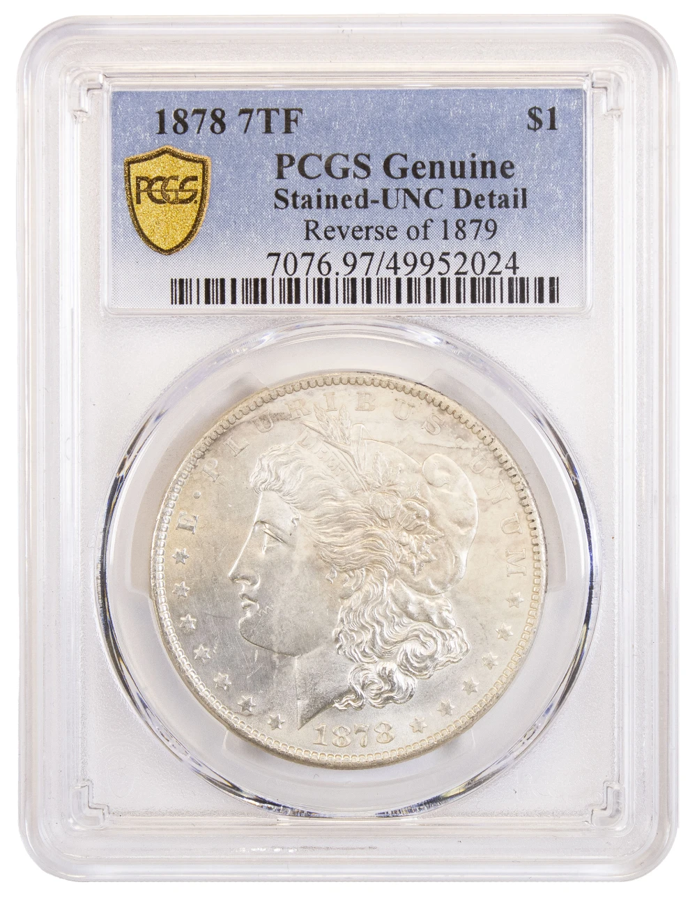 PCGS Unc Details 1878 7TF Morgan Dollar