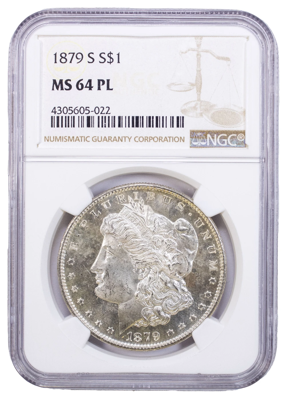 NGC MS-64 PL 1879-S Morgan Dollar