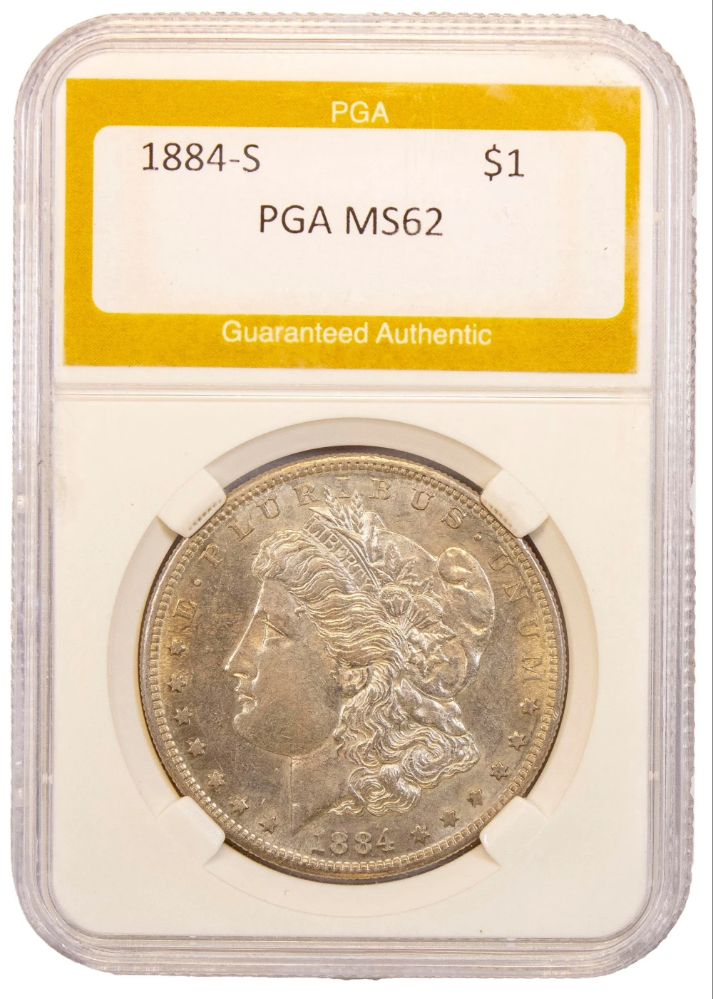 PGA MS-62 1884-S Morgan Dollar
