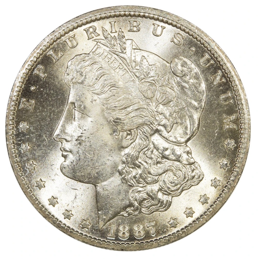 BU-62 1887-S Morgan Dollar