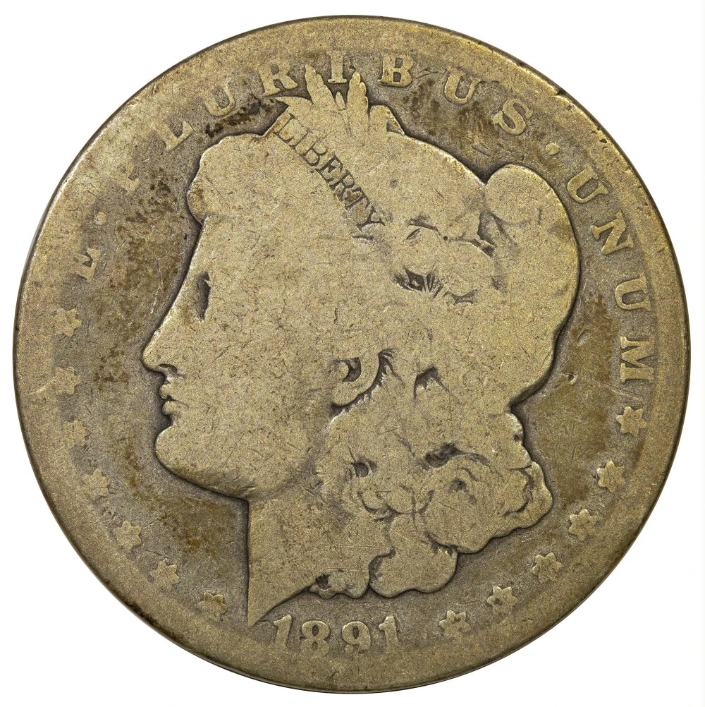 A 2nd AG/G-3+ 1891-CC Morgan Dollar