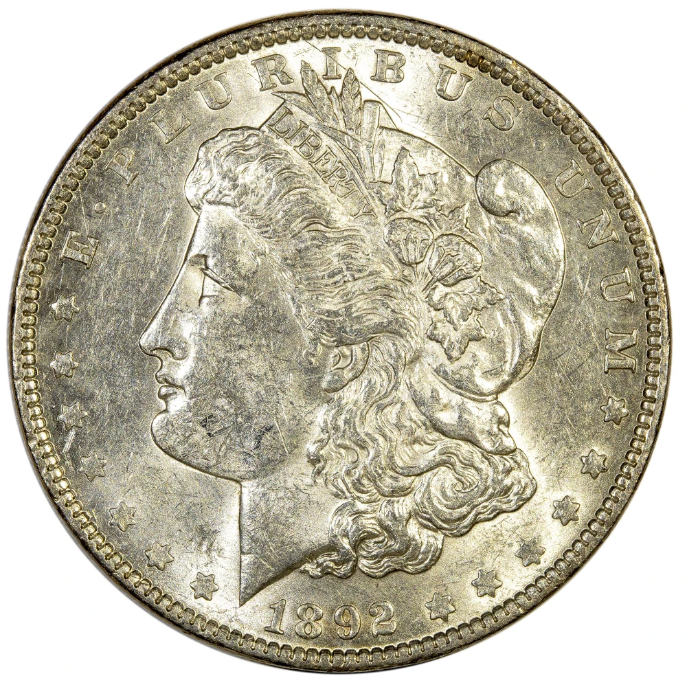 AU-58 1892 Morgan Dollar