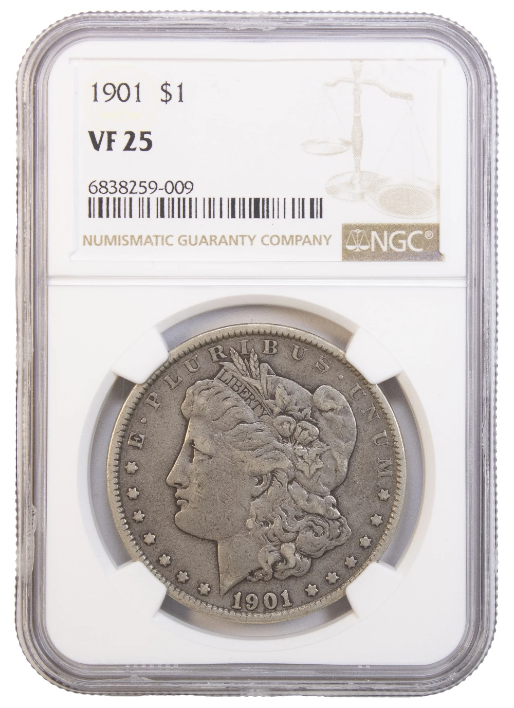 NGC VF-25 1901 Morgan Dollar