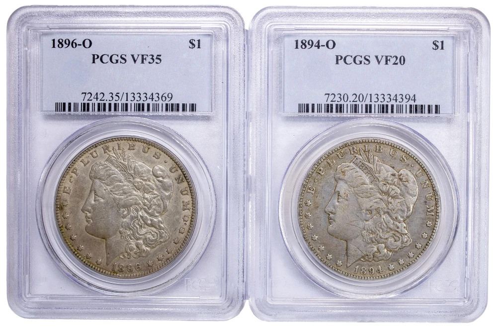 Pair Of Scarcer PCGS "O" Mint Morgan Dollars