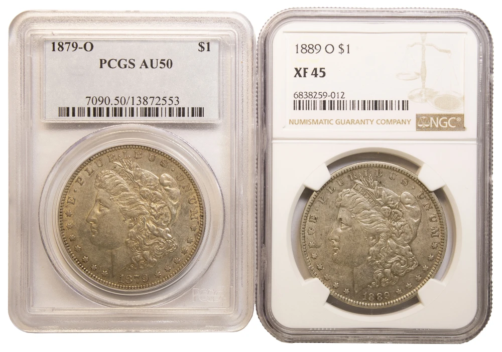 Certified New Orleans Morgan Dollar Pair