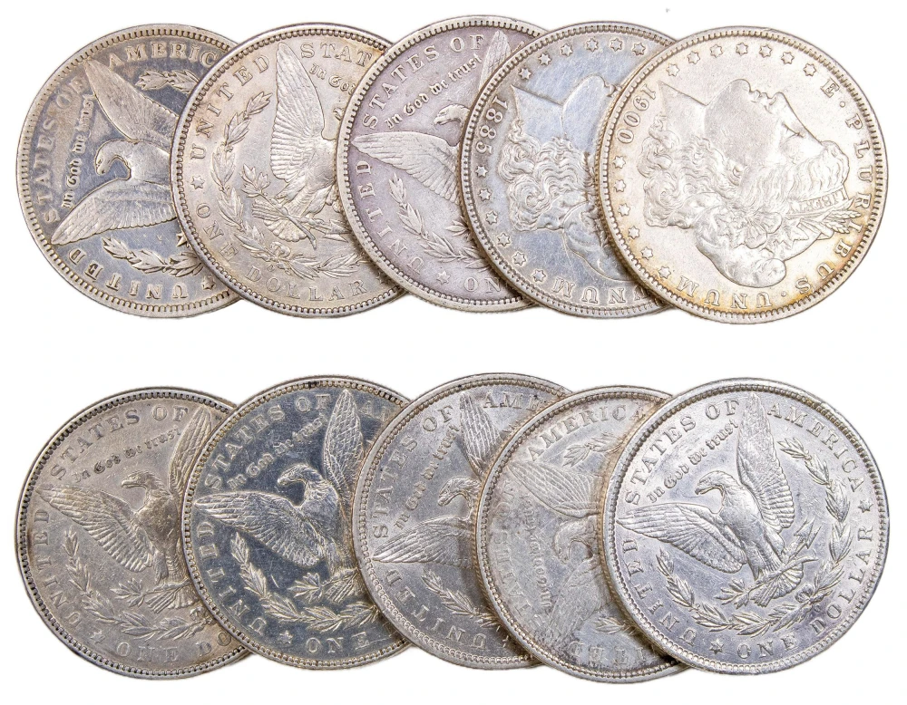 10 Pieces Cleaned Pre-21 Morgan Dollars