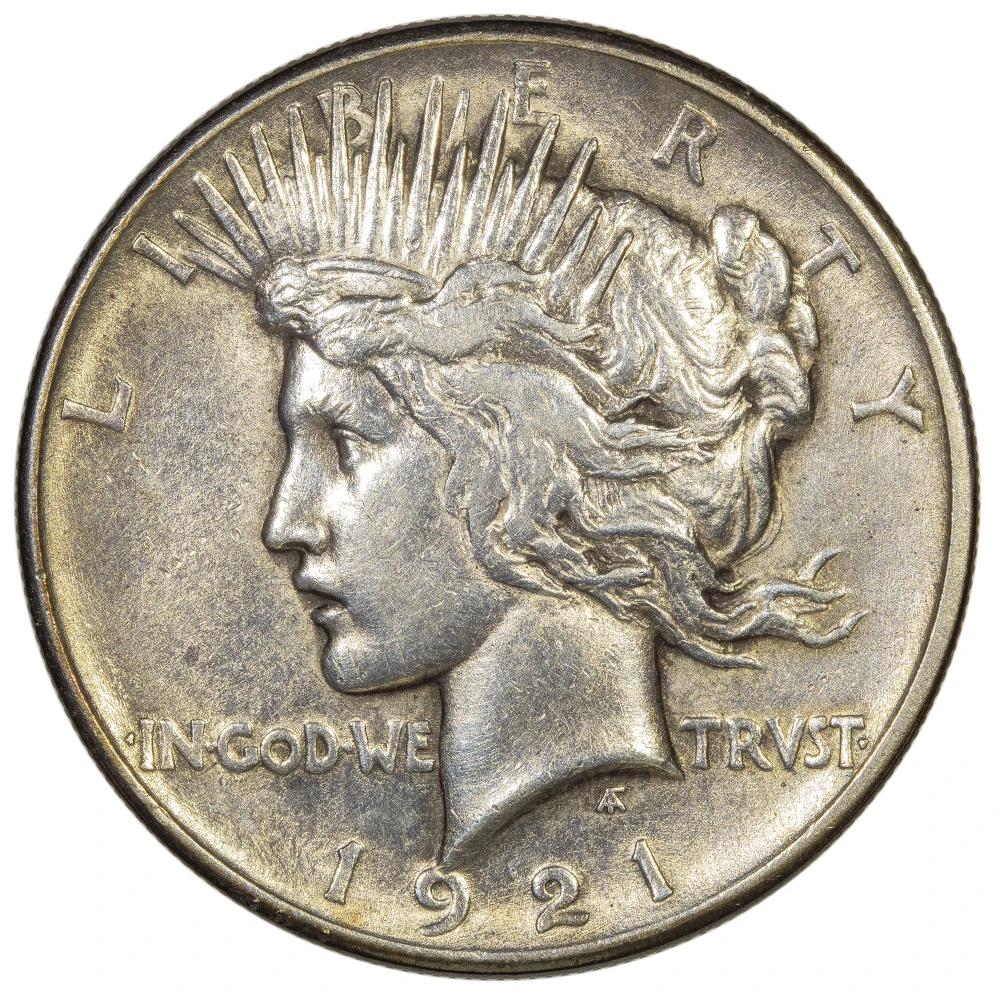 AU-50 1921 Peace Dollar