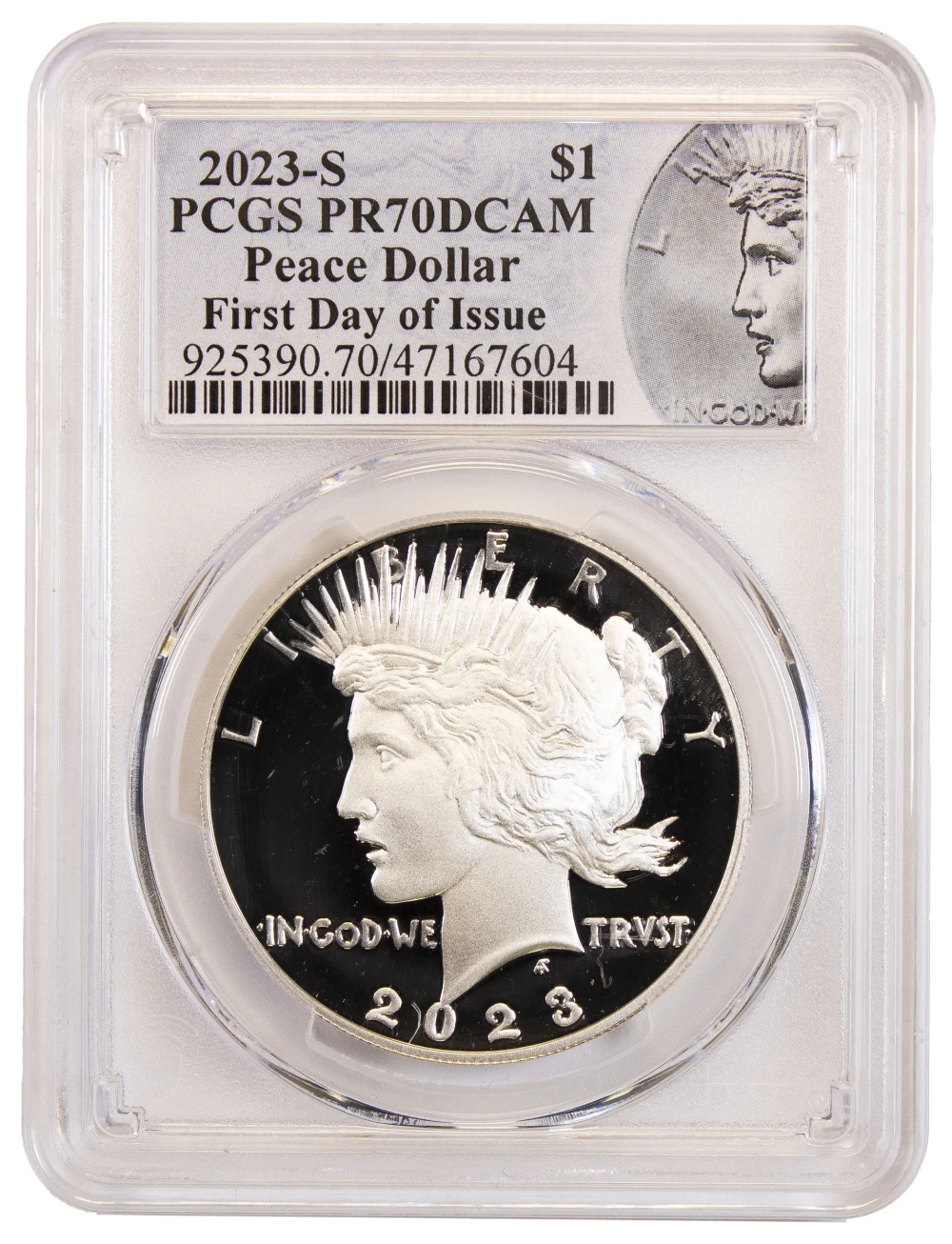 PCGS Proof-70 DCAM 2023-S Peace $1