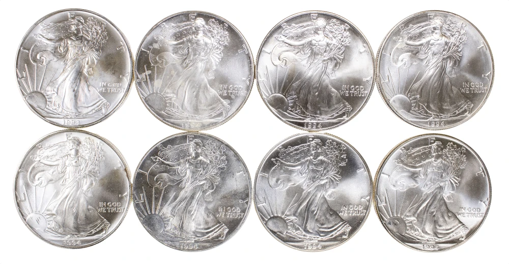 8 Pieces 1994 Silver Eagles