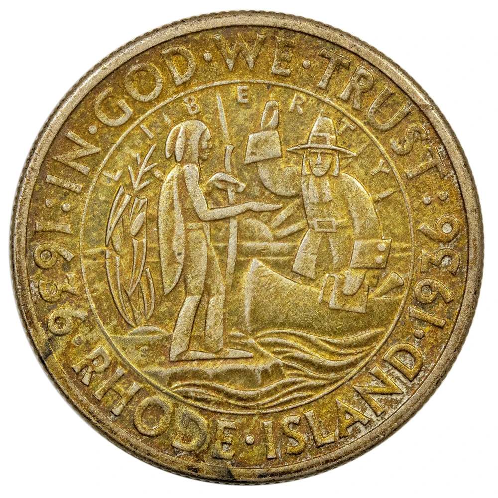 AU Details 1936-S Rhode Island Half Dollar