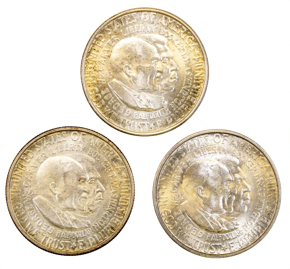 Unc 1952-PDS Carver/Washington Half Dollars