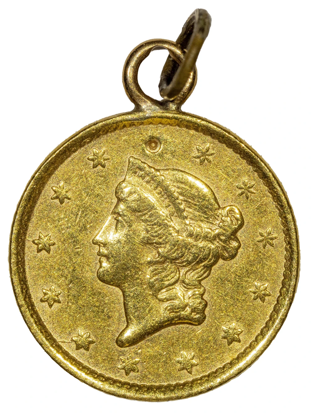 EF looped 1852 $1 Gold Type I