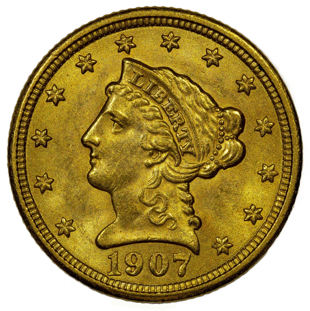 Choice BU-63+ 1907 $2.50 Gold Liberty