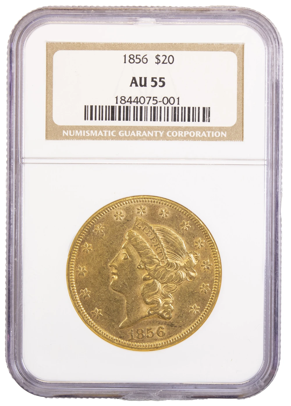 NGC AU-55 1856 $20 Gold Liberty
