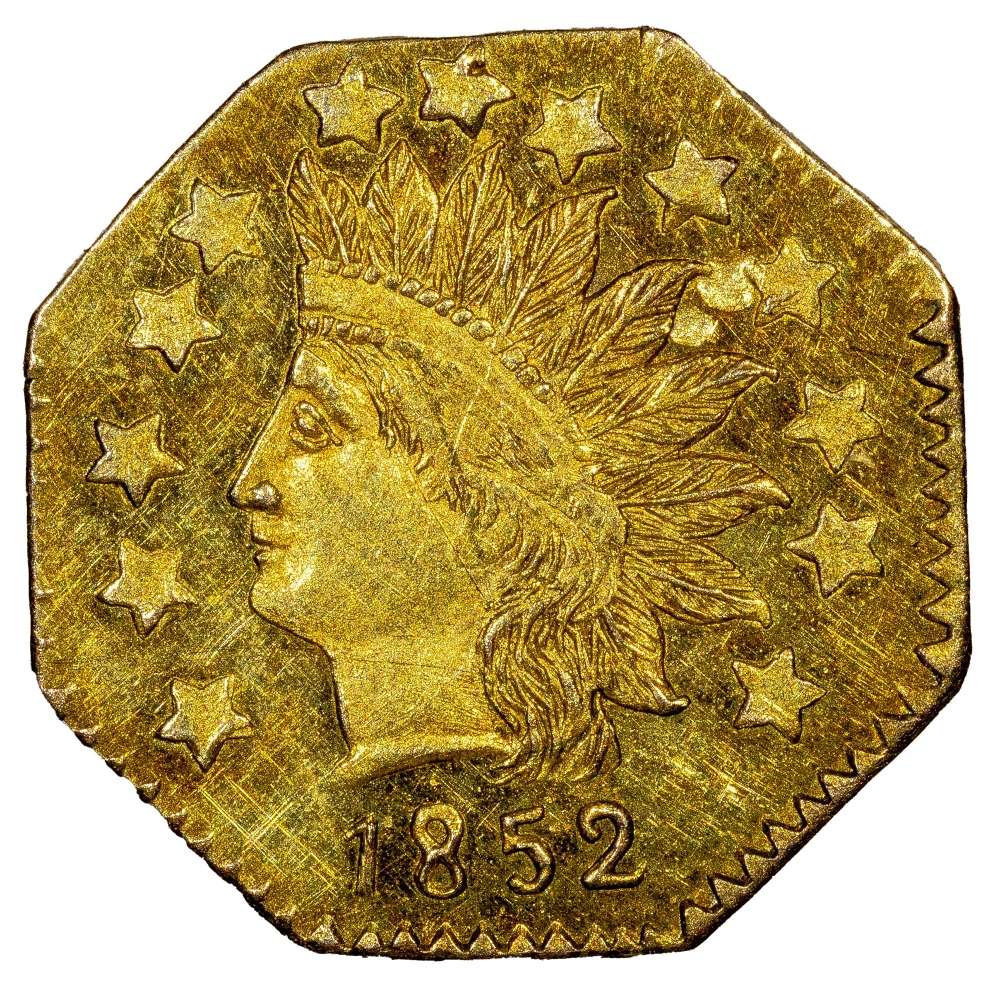 BU-60+ PL 1852 California Gold 50 Cents