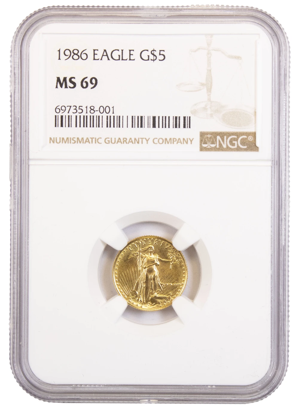 NGC MS-69 1986 $5 Gold American Eagle