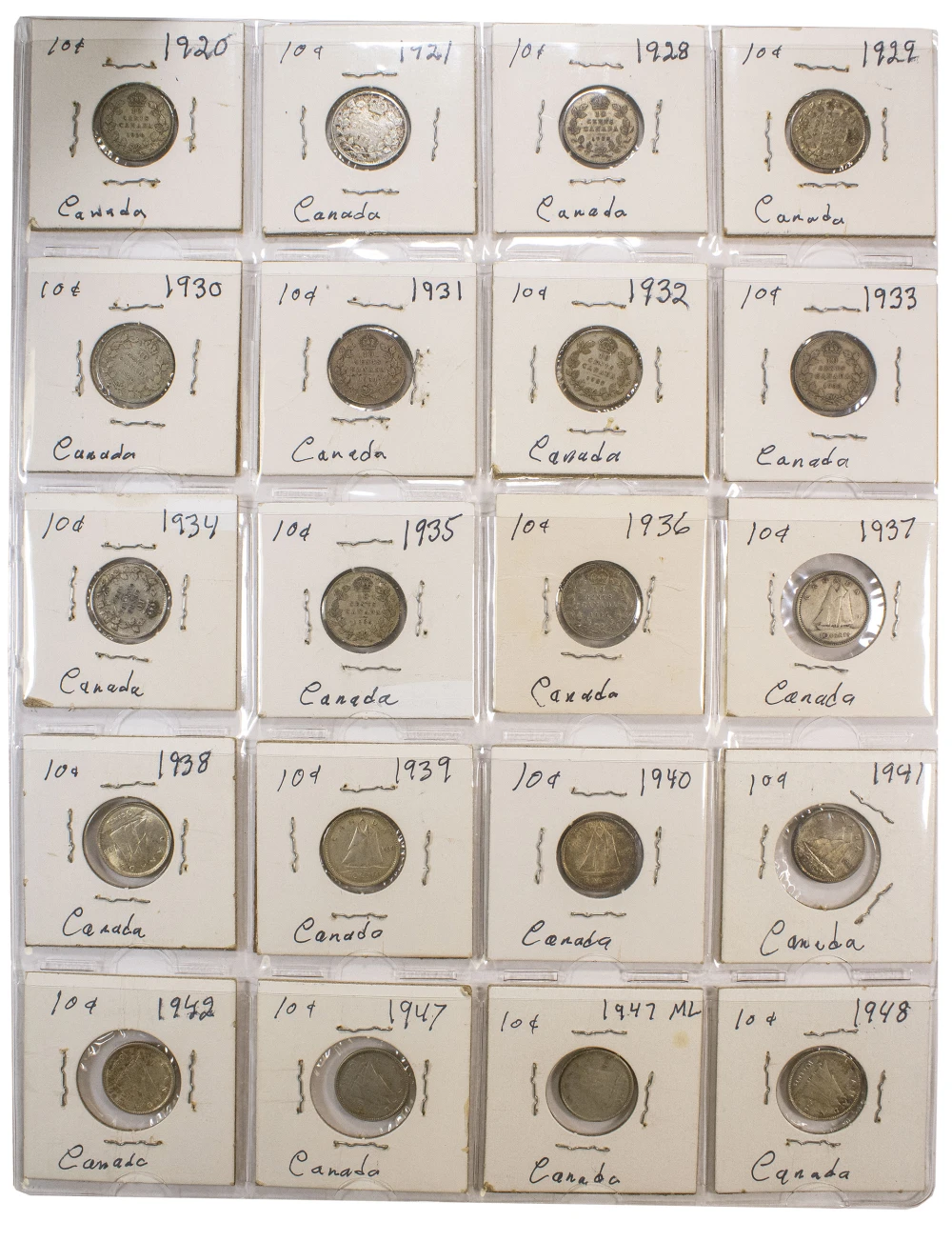 Canada. Assortment of Dimes