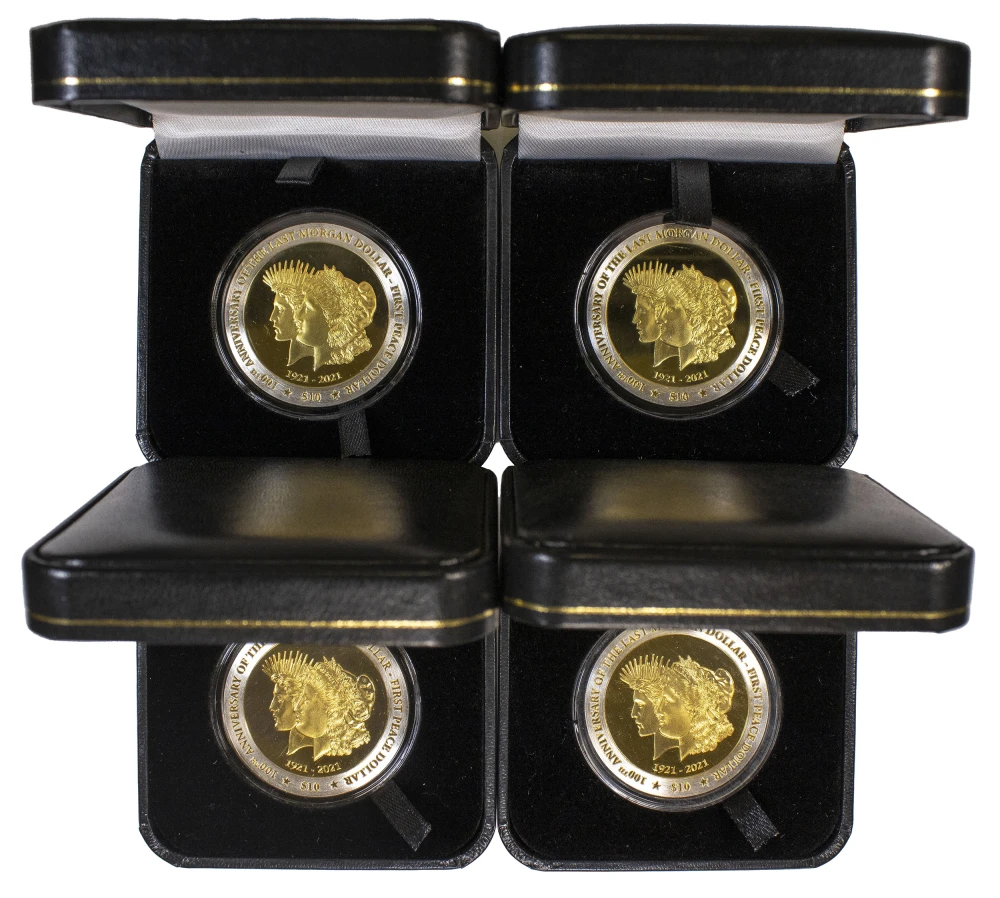 British V.I. 4 pcs 2021 Morgan/Peace $1 Commems