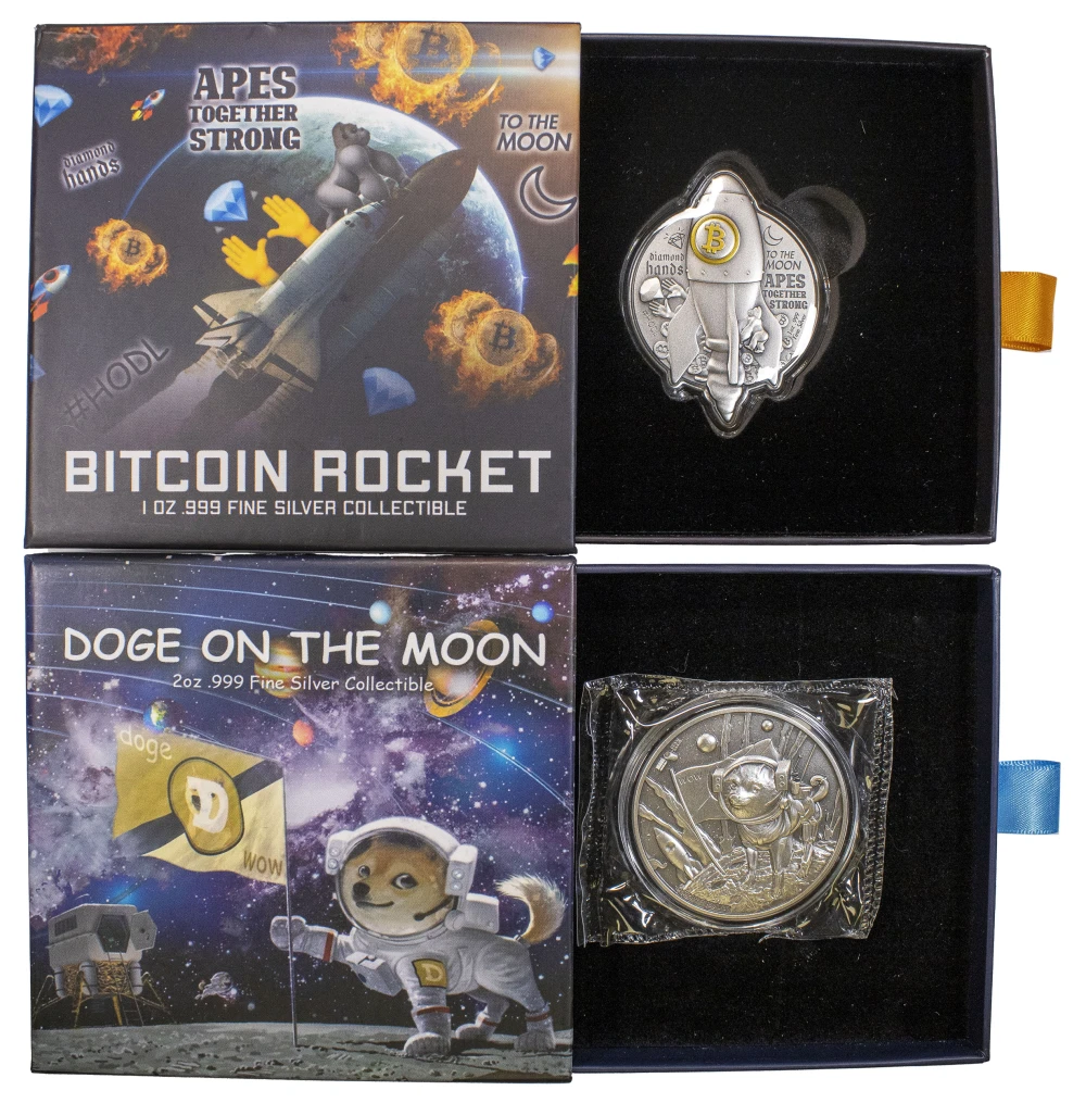 Chad. Pair of Cryptocurrency Inspired Coins