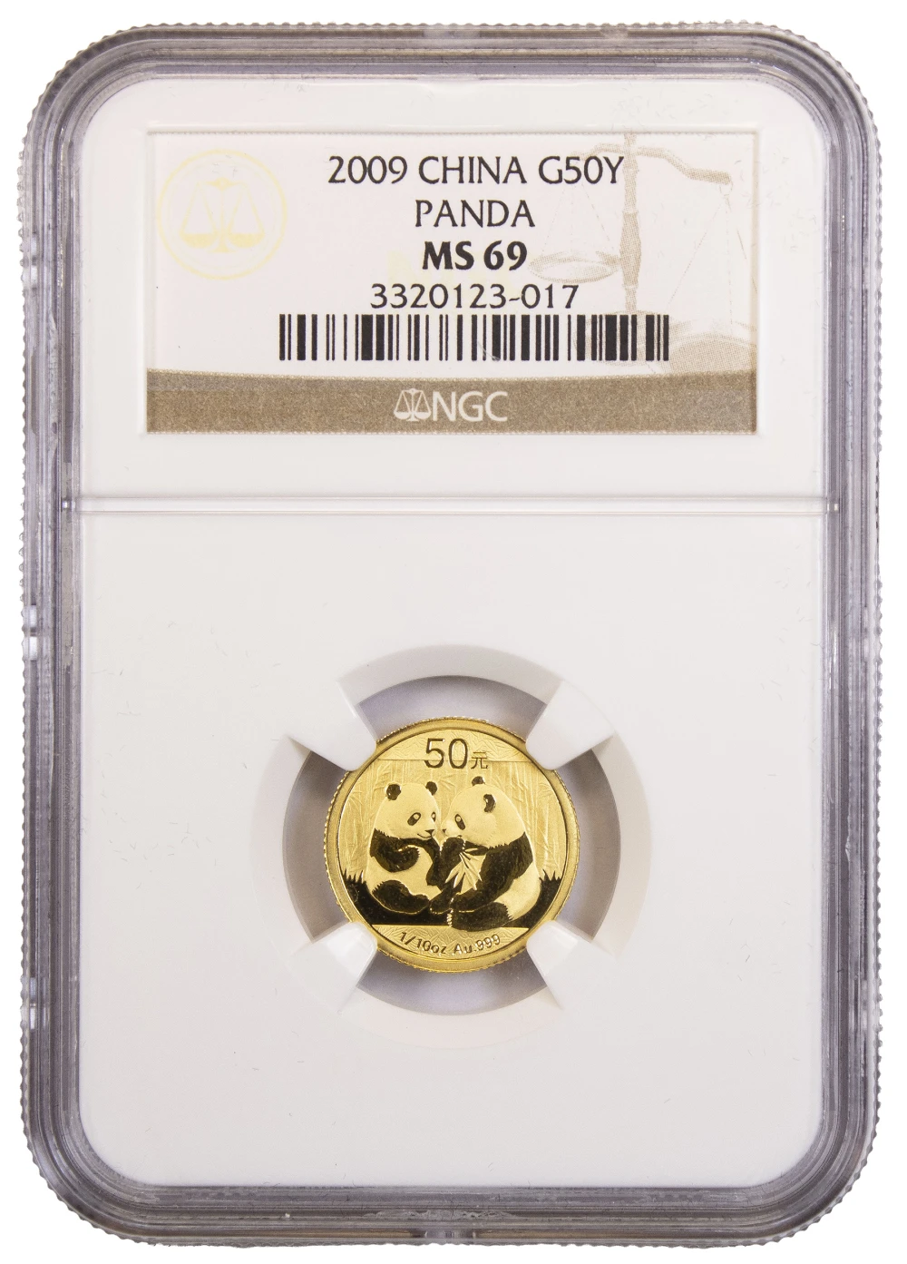 China. NGC MS-69 2009 Panda Gold 50 Yuan