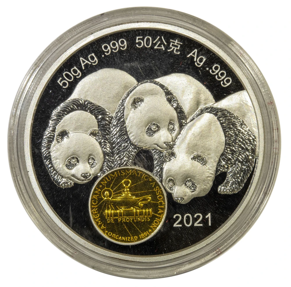 China. 2021 Chicago ANA Silver 50 Gram Panda