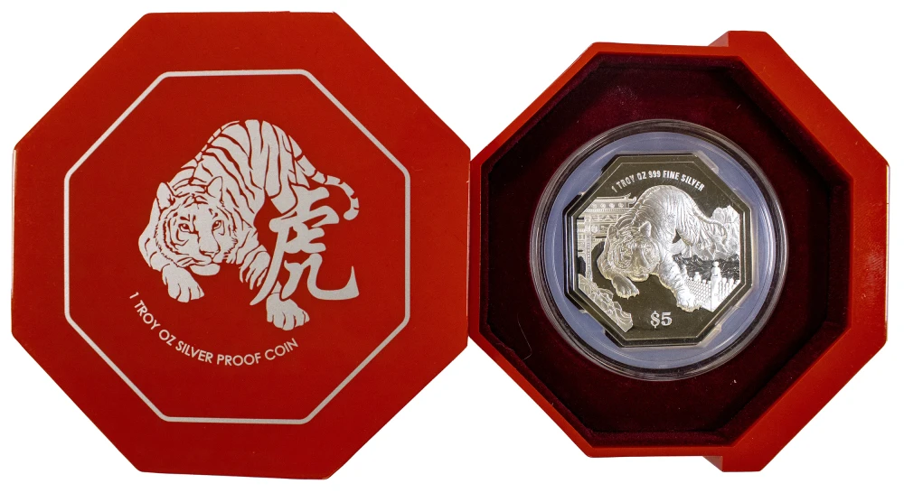 Singapore. 2022 Silver Year of the Tiger Coin