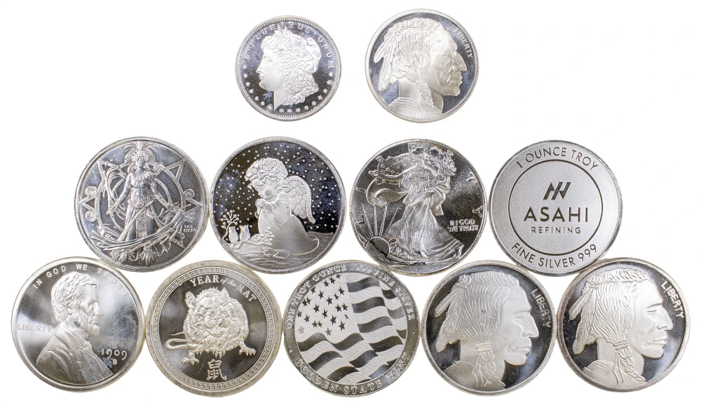 Uncirculated Mixed Silver Rounds