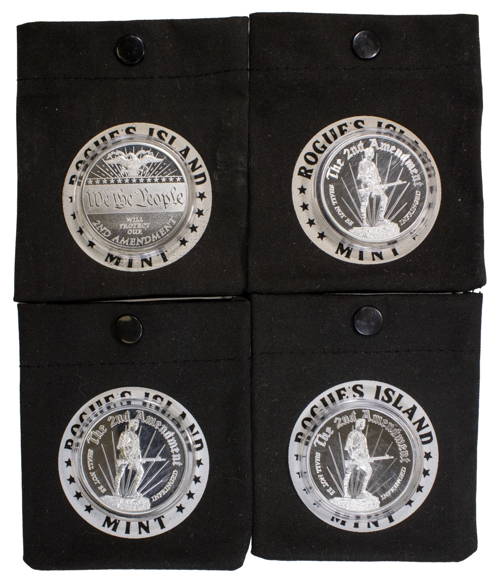 Foursome of 2nd Amendment 1 oz Silver Rounds