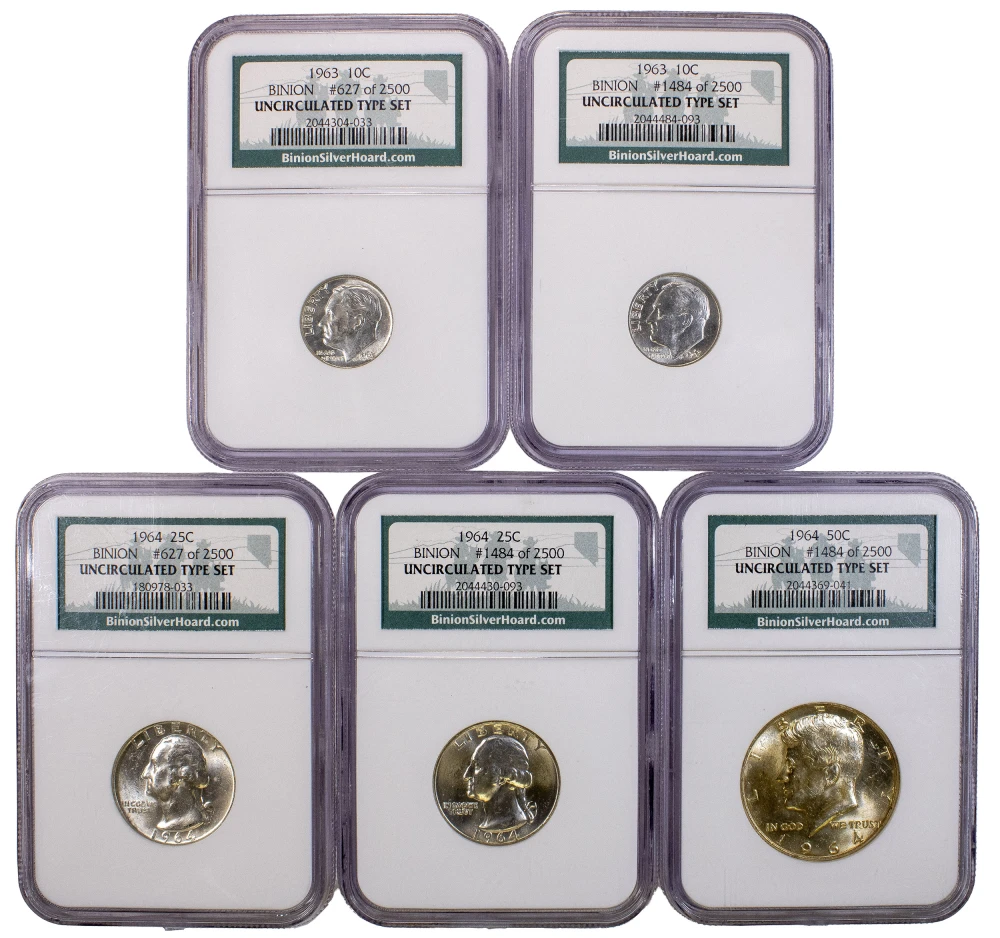 5 Pieces Of NGC Binion Collection Silver